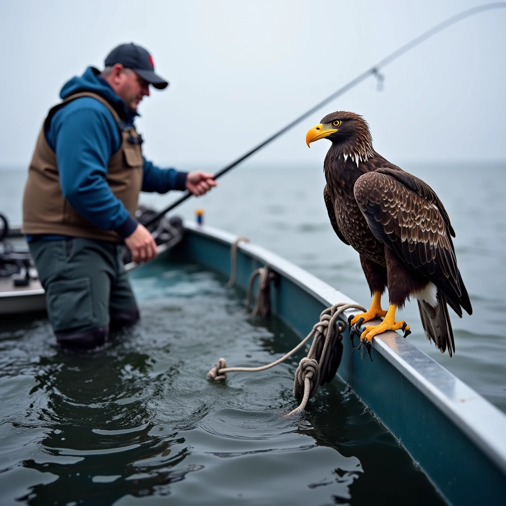 Incredible Rescue: Fisherman Saves Bald Eagle from Fishing Line Fiasco