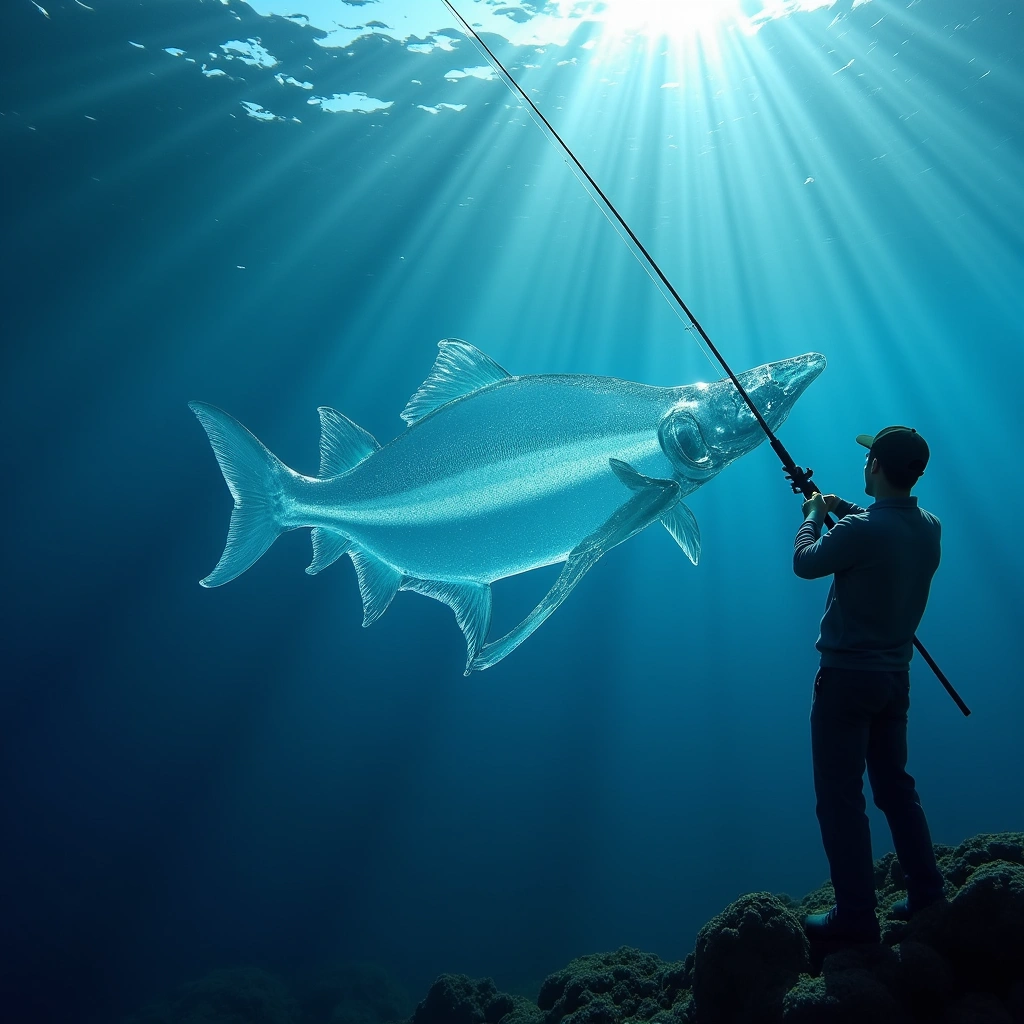 Fisherman Catches the Invisible Fish: A Transparent Marvel from the Deep