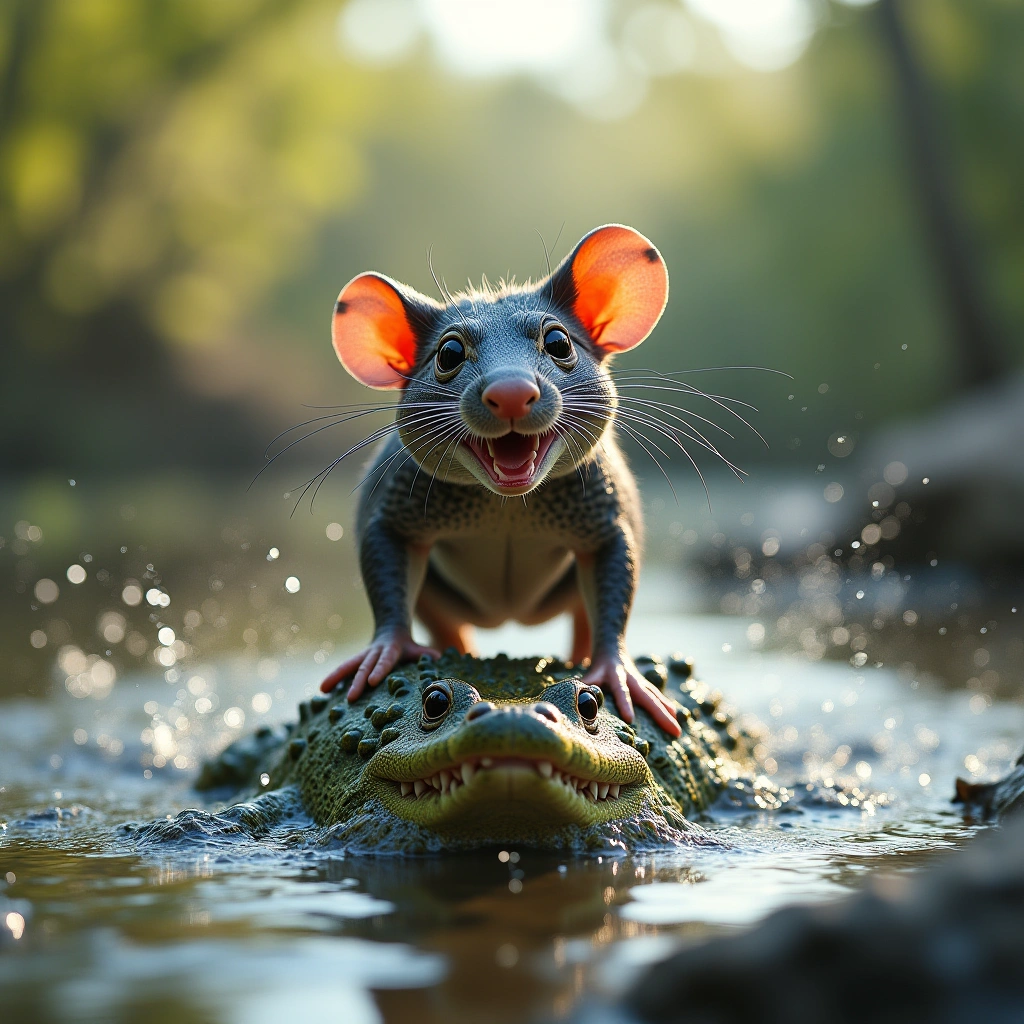 The Epic Adventures of a Brave Rat: Swimming, Walking on Crocs, and Fighting Frogs!