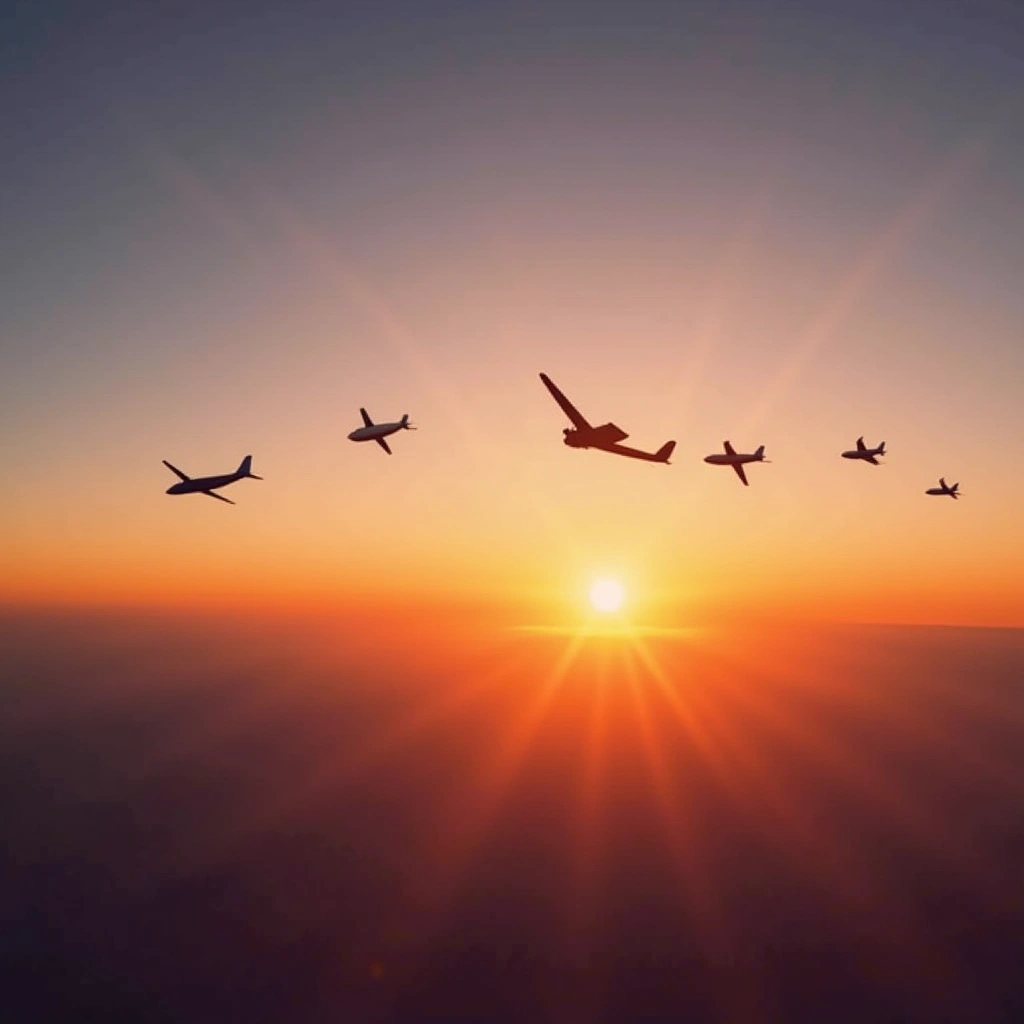 Captivating Skies: The Magic of Planes at Sunset