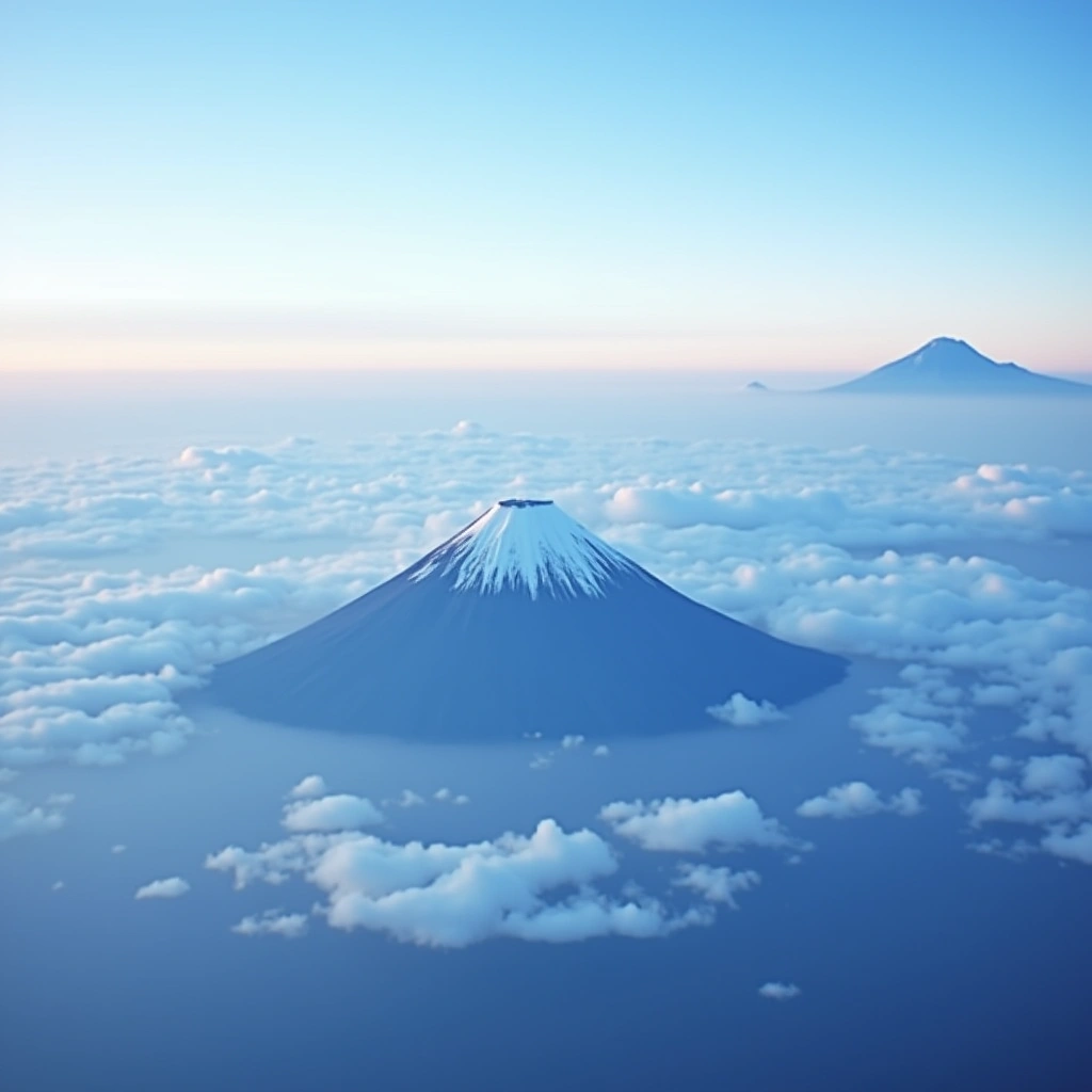 Soaring Above the Clouds: The Spectacular Views of Mount Fuji from an Airplane