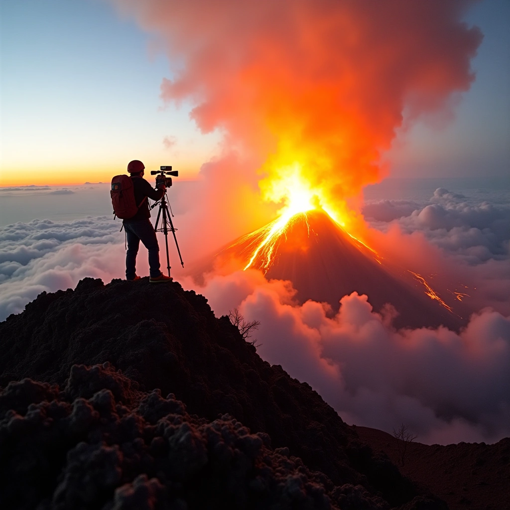 Daredevil or Just Plain Crazy? Filming a Volcano Eruption from the Peak of El Santiaguito