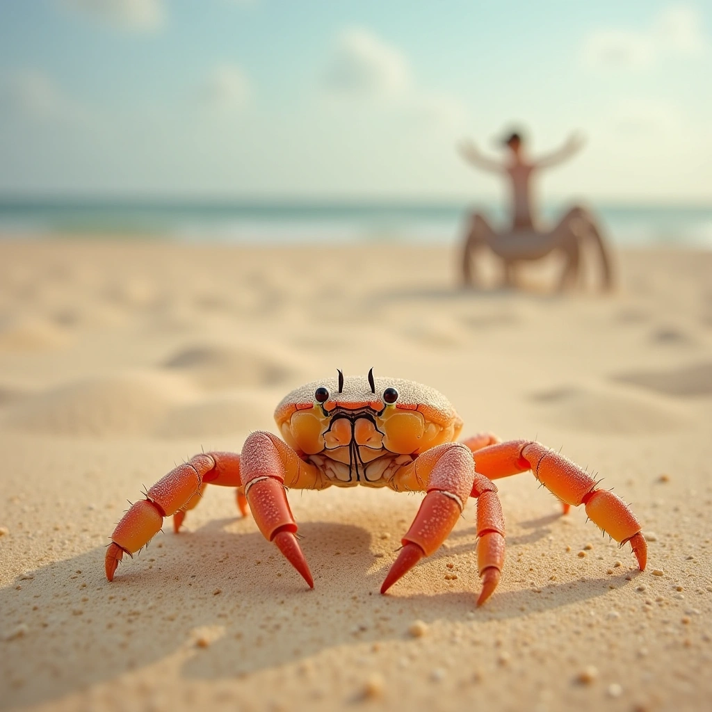 The Epic Showdown: A Little Crab’s Quest for Sandball Supremacy