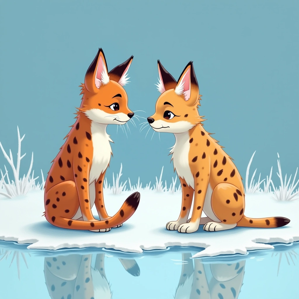 When Servals Meet Ice: A Feline Comedy of Errors