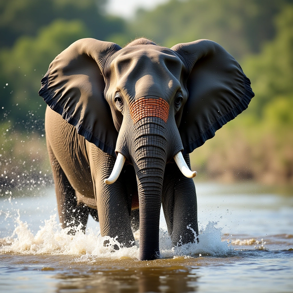 How a Domesticated Elephant Makes a Splash in the Scorching Indian Summer