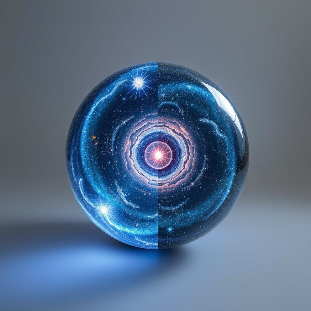 Exploring the Cosmic Wonders: I Compressed Infinite Space into a Sphere and Cut It in Half