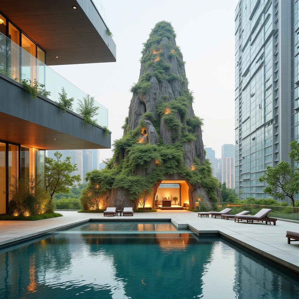 Why a Residential Apartment in Shanghai is Embracing Feng Shui with an Artificial Mountain